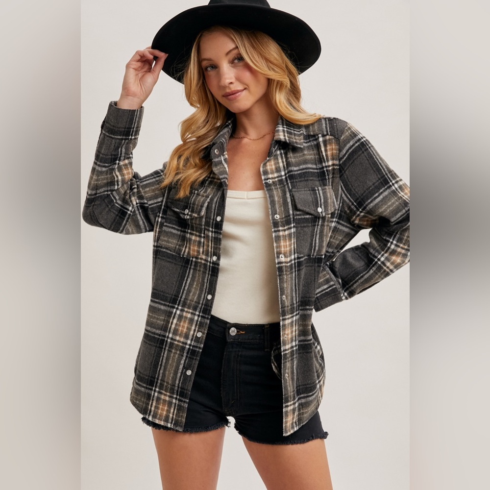 BLUIVY- SNAP BUTTON UP FLANNEL